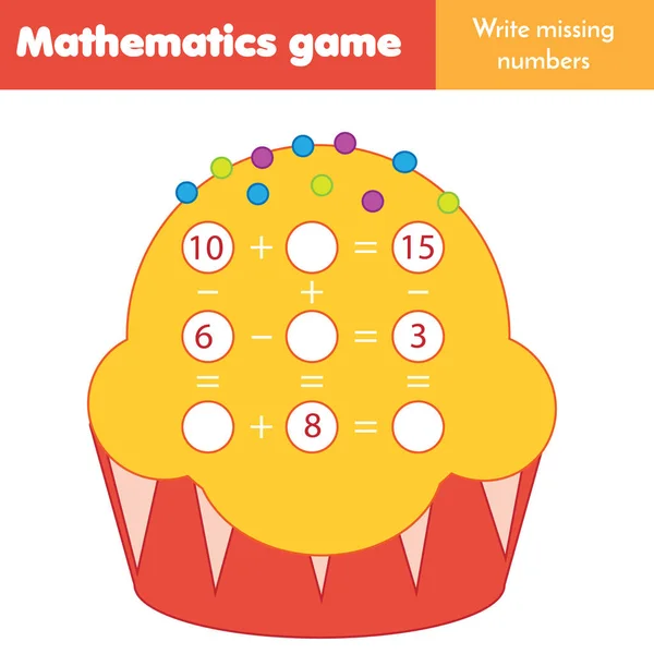 Математическая Образовательная Игра Детей Считаю Уравнения Исследование Вычитания Сложения Математика — стоковый вектор