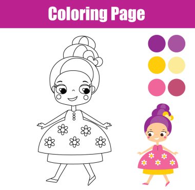 Şirin Prenses boyama sayfası. Çocuklar için eğitici bir oyun