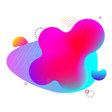 Beyazın üzerinde yalıtılmış sıvı şekli. Sıvı canlı bir yer. Modern soyut afiş için şablon