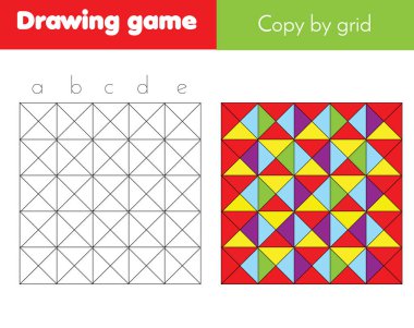 Çocuklar ve çocuklar için eğitici bir oyun. Soyut geometrik deseni kopyala