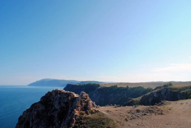 Baykal Gölü yaz manzara, görünümden bir uçurum, Rusya Federasyonu
