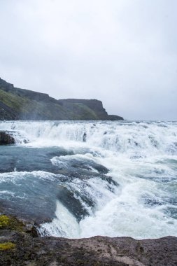 Gullfoss şelale Kanyonu Hvita Nehri, İzlanda yer alan