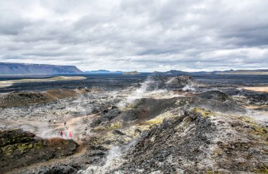İzlanda yosun kaplı lav alanı