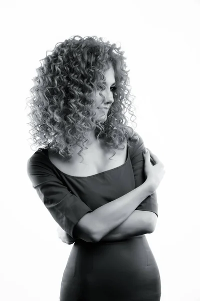 Woman with curly hair — Stock Photo, Image