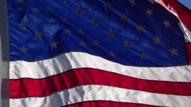 American Flag 240 fps Slow Motion x8 Sunset Wind 1 High Speed Camera 'da dalgalanan