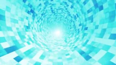 Açık Mavi 3D Izgara Tünel Canlandırması
