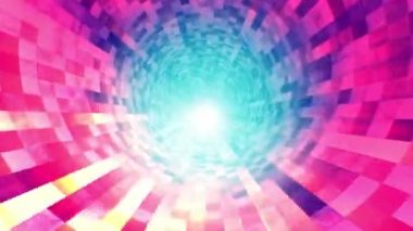 Psikedelik 3D Izgara Tünel Canlandırması