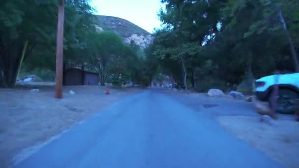 Hyperlapse Rijden River Crossing Campground Dusk Time Lapse Californië — Stockvideo