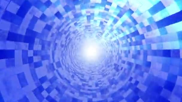 Azul Rejillas Túnel Animación Lazo Luz Blanca — Vídeos de Stock