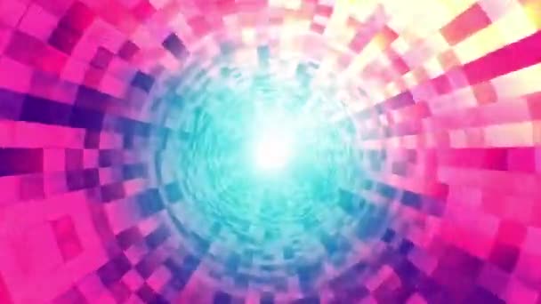 Psychedelic Grids Tunnel Animation Loop Spin — Stock video