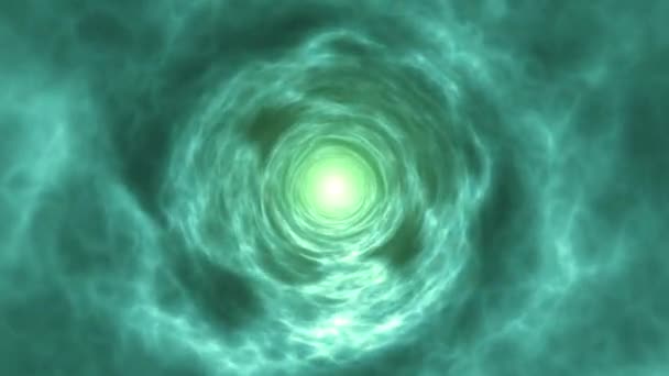 Light Green Fractal Light Tunnel Animacja Pętli — Wideo stockowe