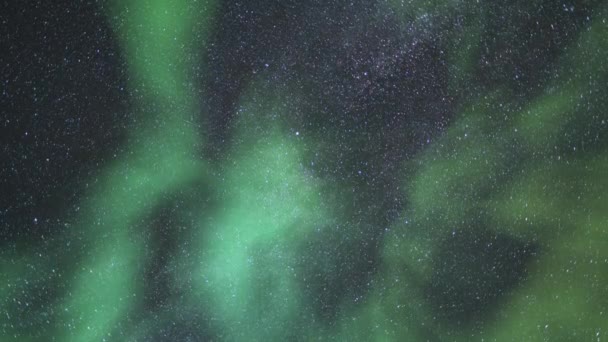 Der Blick Nach Oben Aurora Milchstraße Nordhimmel Nacht Zum Sonnenaufgang — Stockvideo