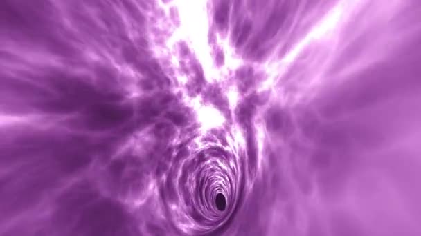 Roxo Wormhole Loop Ampla Animação Túnel Fractal — Vídeo de Stock