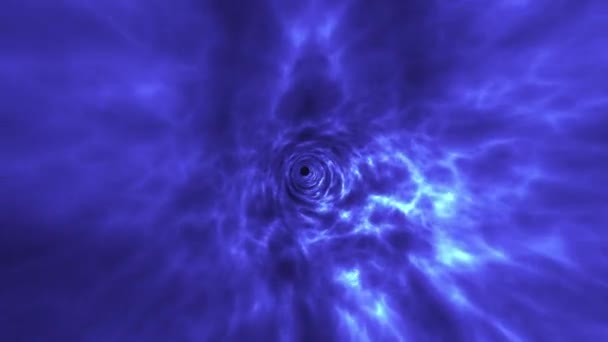 Buraco Minhoca Azul Loop Black Hole Animação Spin — Vídeo de Stock