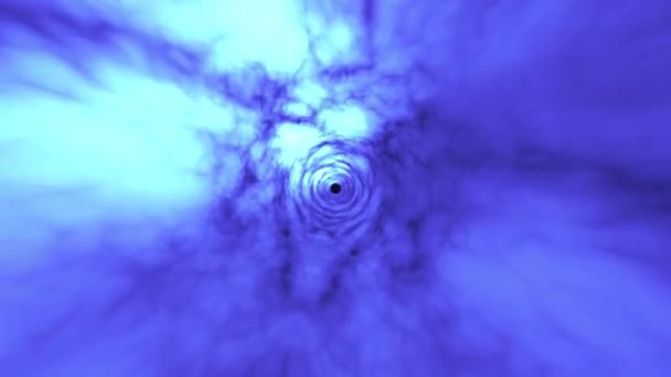 Blue Fractal Tunnel Animation Loop — Stock Video