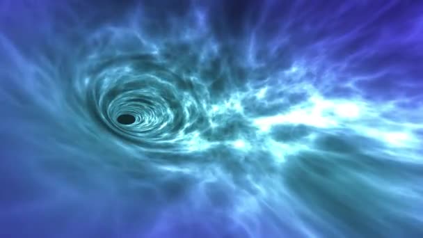 Blue Wormhole Loop Brede Fractal Tunnel Animatie — Stockvideo