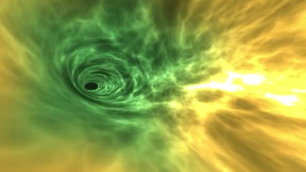 Boucle de vortex jaune vert Animation du tunnel fractal large 