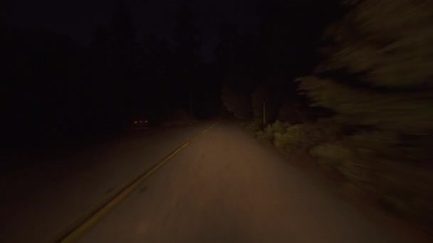 Hyperlapse Rijden Alpine Forest Road Nachts Lapse Californië — Stockvideo