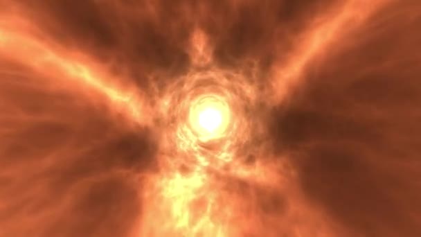 Boucle d'animation du tunnel lumineux fractal orange 