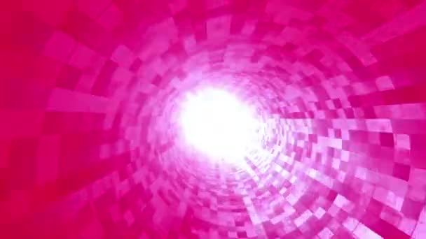 Animace Růžového Tunelu Grids — Stock video