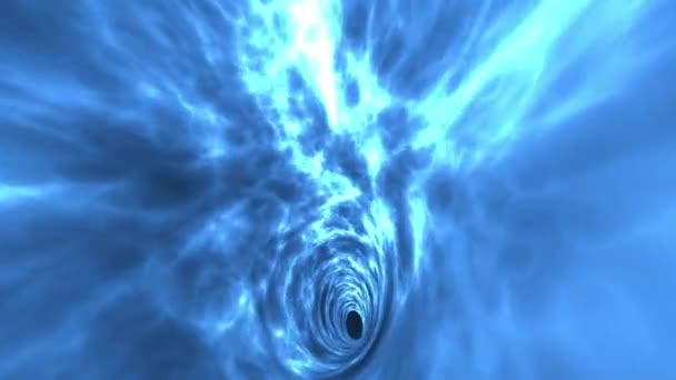 Blue Wormhole Loop Wide Fractal Tunnel Animation Spin — Stockvideo