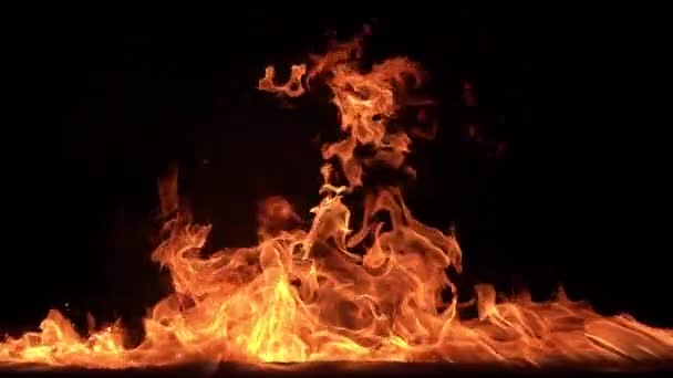 Płonący Duży Ogień 240Fps Slow Motion Loop Szybki Aparat Fotograficzny — Wideo stockowe