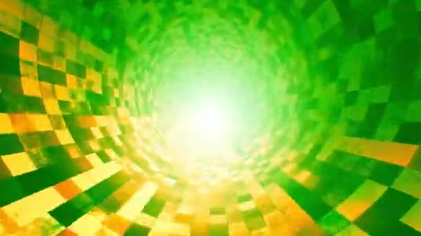 Green Yellow Grids Tunnel Animation — стокове відео