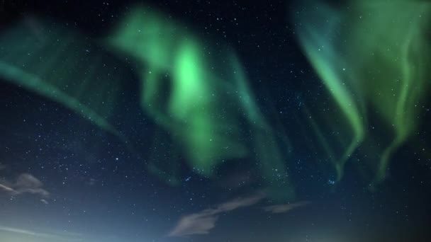 Aurora Boreal Vía Láctea Galaxy Night Sky Time Lapse Stars — Vídeos de Stock