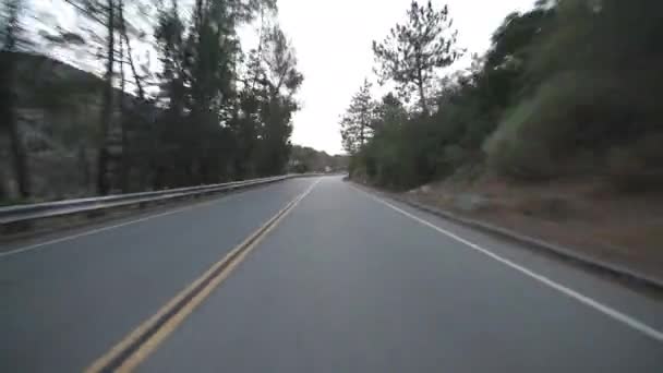 Hyperlapse Driving Mountain Canyon Highway Sunrise Time Lapse California — Stock Video
