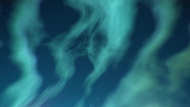 Yıldızlı Gökyüzünde Aurora Borealis Bakma Hızı Benzetilmiş Kuzey Işıkları — Stok video
