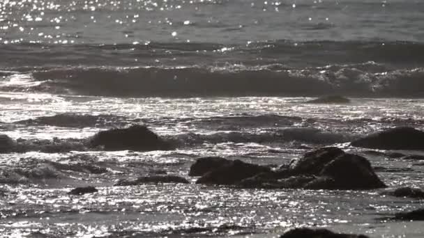 Nahaufnahme Von Schönen Ocean Waves Zeitlupe — Stockvideo