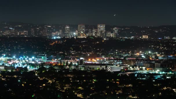 Los Angeles Century City Culver City Night Time Lapse — Stock Video