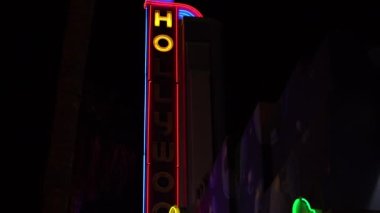 Hollywood Flashing Neon Dikey İşareti