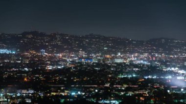 Los Angeles Günbatımı Bulvarı ve Batı Hollywood Gecesi Skyline Zaman Dönemi