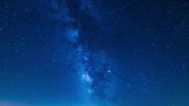 Scenic Night Footage Beautiful Milky Way Galaxy Time Lapse — Stock Video