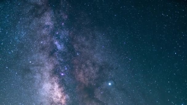 Γραφική Νύχτα Πλάνα Από Όμορφο Γαλακτώδη Τρόπο Γαλαξία Time Lapse — Αρχείο Βίντεο