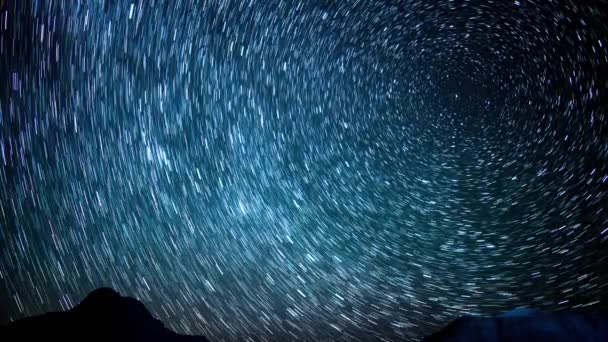 Star Trails North Star Polaris Time Lapse Astro Photography — Stock video