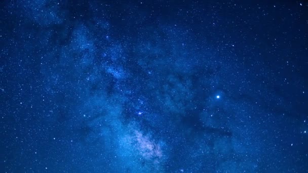 Мальовничі Нічні Кадри Красивої Галактики Чумацький Шлях Проміжок Часу — стокове відео