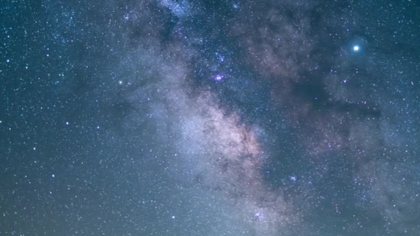 Escénicas Imágenes Nocturnas Hermosa Galaxia Vía Láctea Lapso Tiempo — Vídeos de Stock