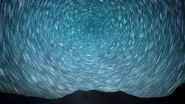 Star Trails Intorno Polaris Stella Polare Time Lapse Astro Immagini — Video Stock