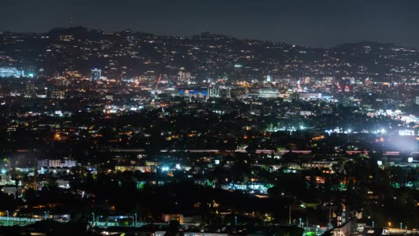 Los Angeles Sunset Strip West Hollywood Night Time Lapse — Stock Video