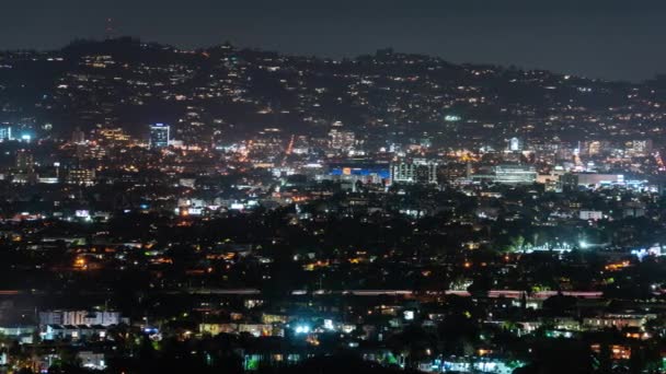 Los Angeles Sunset Strip West Hollywood Night Time Lapse Pan — Vídeo de stock