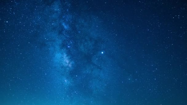 Scenic Night Footage Beautiful Milky Way Galaxy Time Lapse — Stock Video