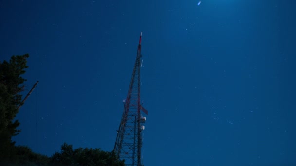 Stele Deasupra Muntelui Wilson Towers Din California Time Lapse Tilt — Videoclip de stoc