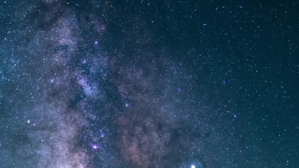 Живописные Ночные Кадры Прекрасной Галактики Млечный Путь Время Истекает — стоковое видео