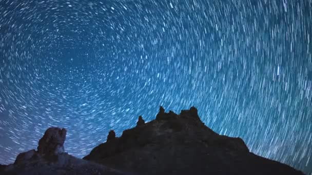 Star Trails Alrededor North Star Polaris Time Lapse Astro Fotografía — Vídeos de Stock