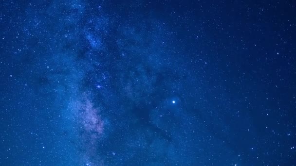 Scenic Night Footage Beautiful Milky Way Galaxy Time Lapse — Stock Video