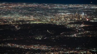 Los Angeles Şehir Merkezi ve 110 Pasadena Gece Süre Dönemi ABD