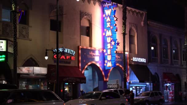 Museu Cera Hollywood Noite — Vídeo de Stock