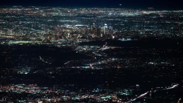 Los Angeles Downtown Desde Pasadena Night Cityscape Time Lapse California — Vídeos de Stock